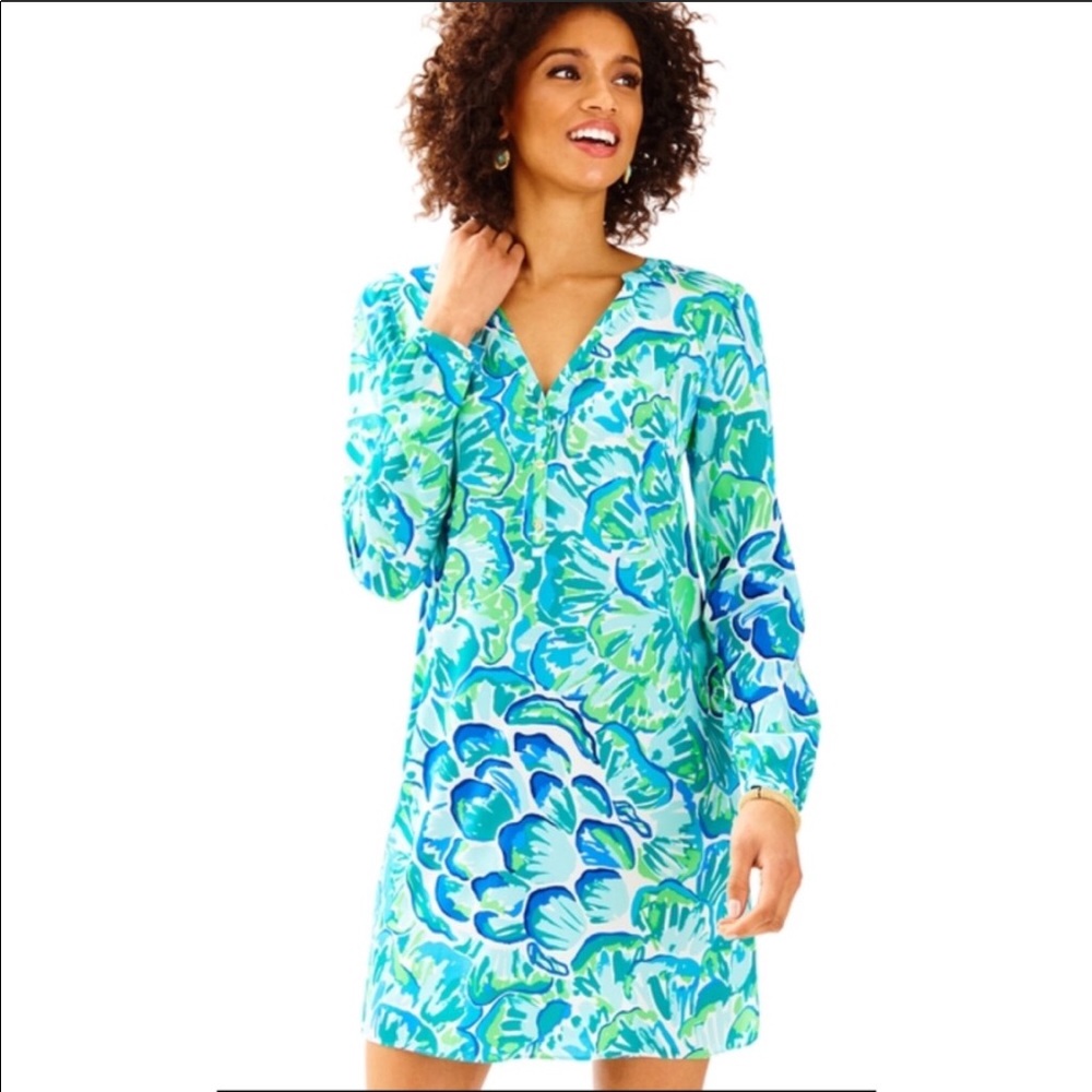 NWT Lilly Pulitzer Delphine Silk Tunic Dress L